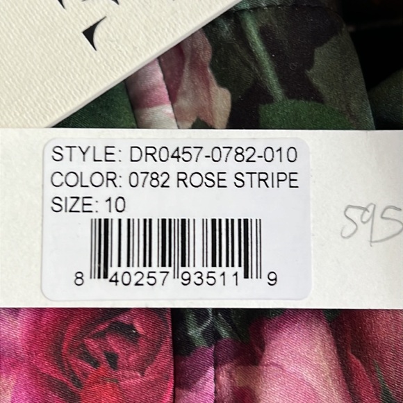 Fleur Du Mal Rose Stripe Silk Bustier Dress NEW w tags SIZE 10 - Picture 7 of 8